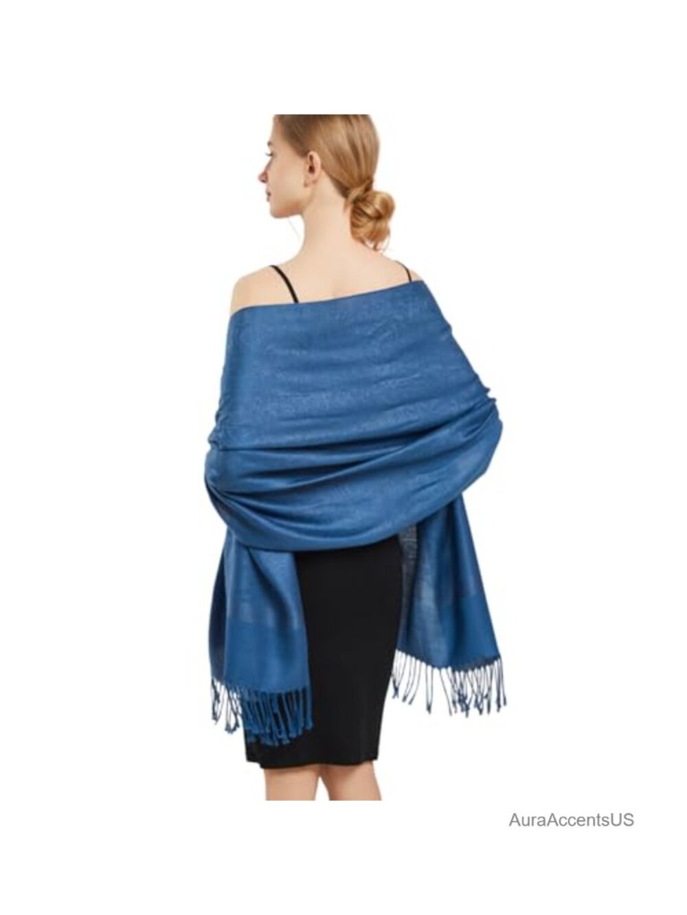 Women's Silk Soft Paisley Pashmina Shawl Wrap Double-Sided Lightweight Travel